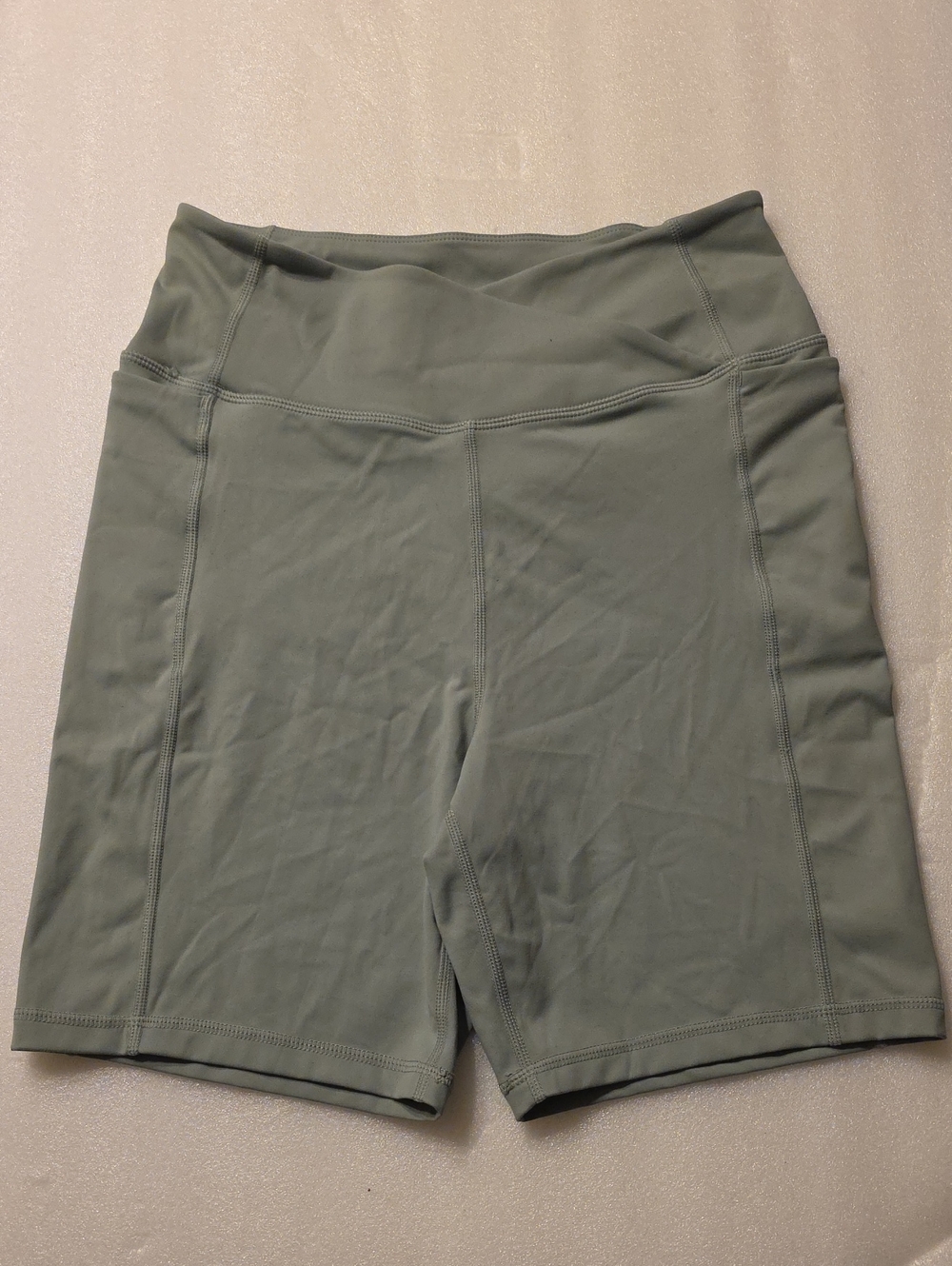 Danskin High-Rise Bike Shorts in Sage Green